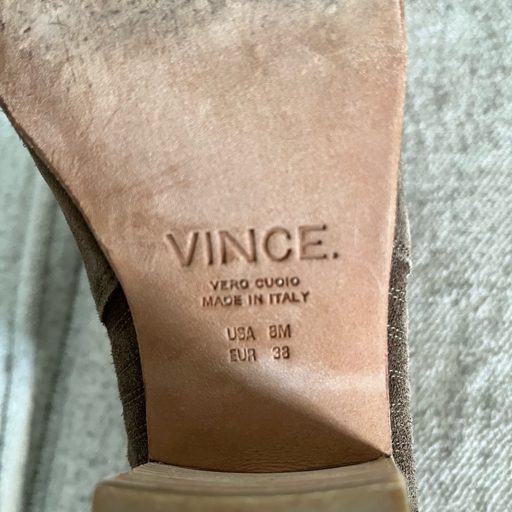 Vince Haider Suede Chunky Heel Slip On Ankle Boots Size 8 - Picture 6 of 8